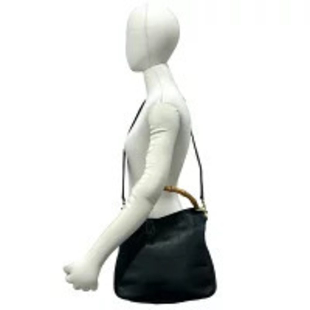 Gucci Bamboo Leather Shoulder Bag Black - Picture 2 of 10